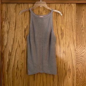 Taupe knit scuba sweater. Medium.
